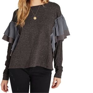 Vici ruffle long sleeve knit top NWT